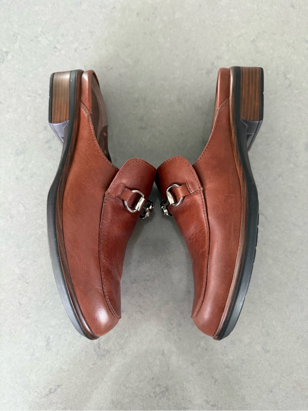 Naot Women's Tan Brown Leather Slip-On Mules with Silver Bit Barely worn 39 - Picture 4 of 7